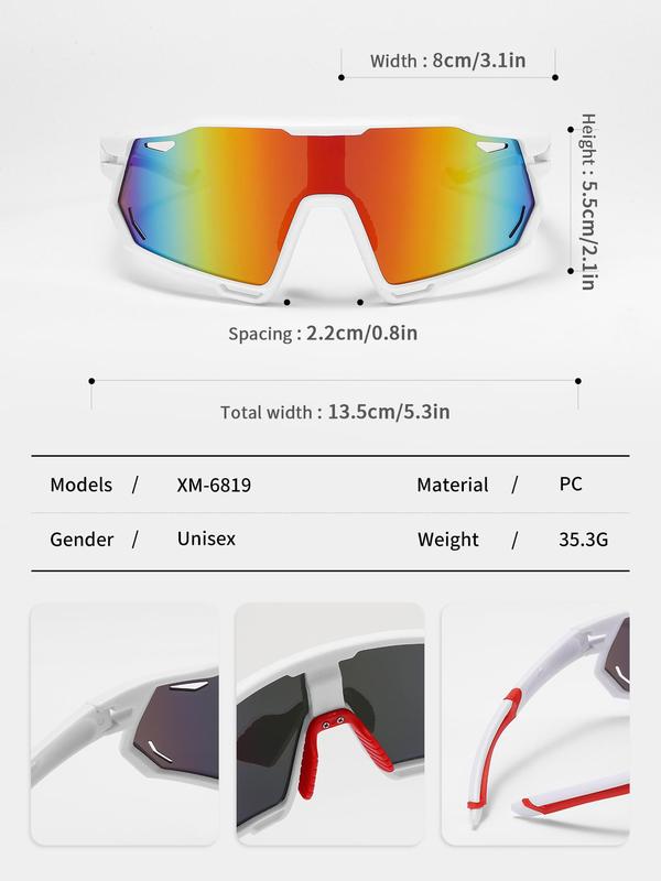 Outdoor Cycling Sports Sunglasses, Anti-uv Uv400 Lens Cut Out Design Sports Eyewear for Men & Women, Sports & Outdoor Clothes Accessories, Sunglasses for Men & Women