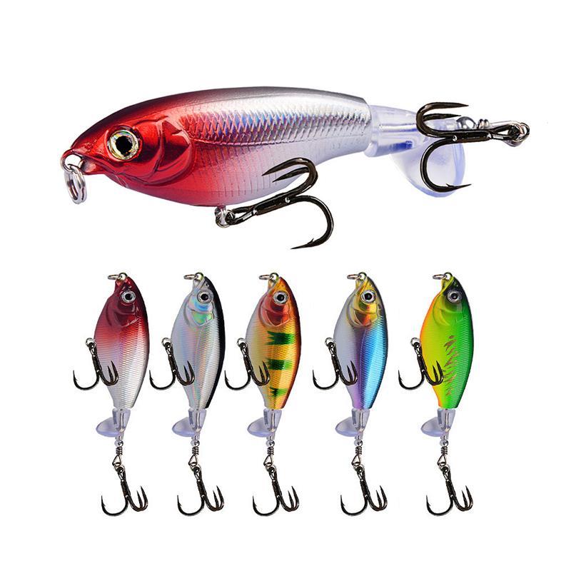 Artificial Fishing Lure with Hook, Spiral Propeller Design Fishing Bait, Floating Hard Bait, Noise Fishing Lure For Outdoor Fishing