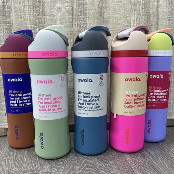 Owala FreeSip 40oz oz Insulated Water Bottle with Push Button Lid, Carry Loop, and Double Wall Insulation for Travel, Sports, and Hiking