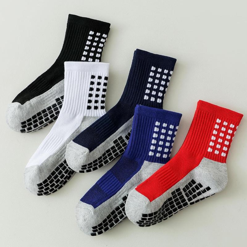 Boys Soccer Socks Athletic Sports Socks Hospital Grip Soccer Socks For Boys Girls 5 Pack 4-14 Years