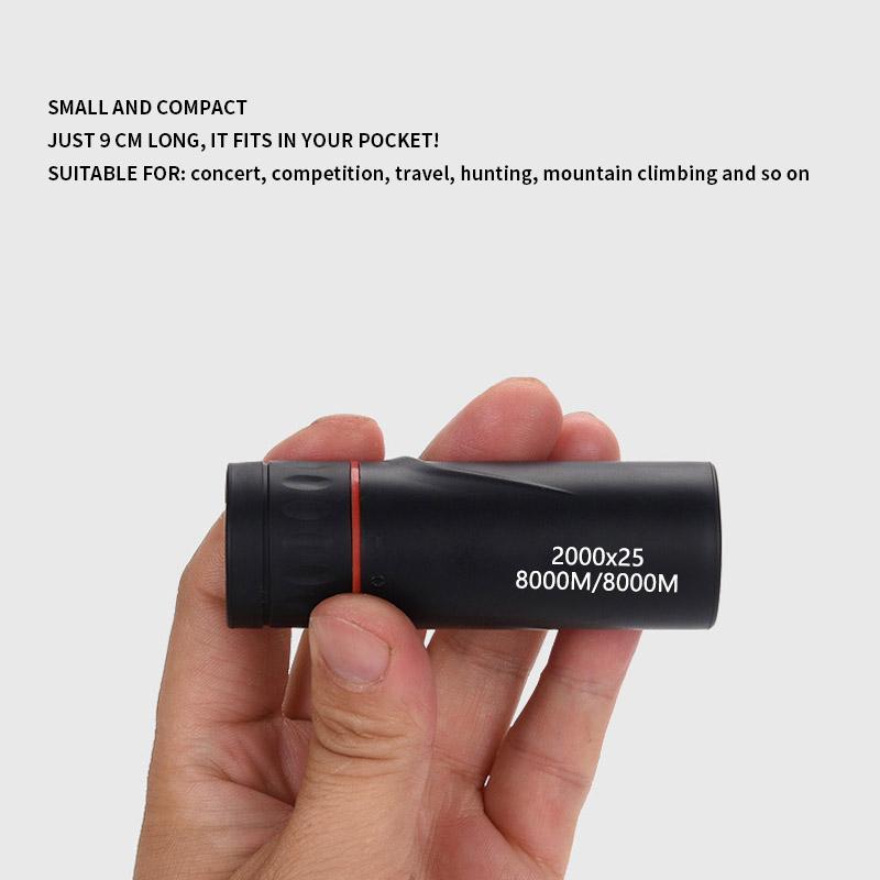 2000*25 Monocular, High Power Monocular, Night Vision Monocular for Smartphone, Monocular for Hunting Wildlife Bird Watching Travel Camping Hiking