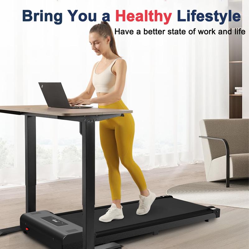 Desktop treadmill, 2-in-1 portable treadmill with remote control and LED display screen, home office walking and jogging machine (265 pounds)