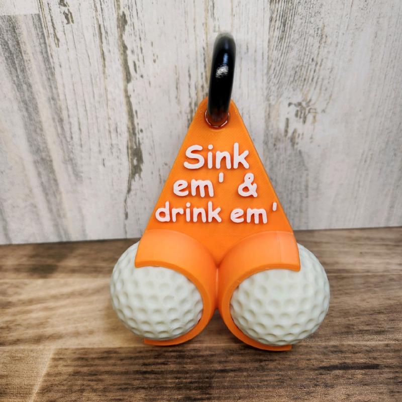 Golf Ball Holder Accessory with Carabiner - Funny Golf Gear and Equipment for Men and Women, Perfect for Golf Lovers