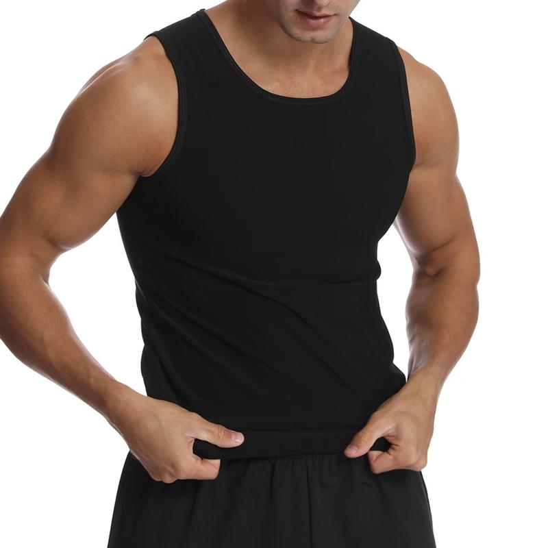 Men's Sauna Shapewear Waist Trainer Heat Trapping Vest Pullover Sleeveless Sauna Shirts Workout Tank Top for Men Compression Fitness