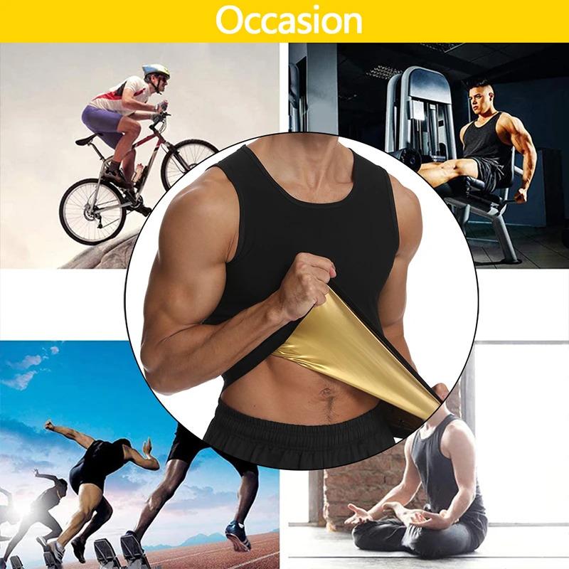 Men's Sauna Shapewear Waist Trainer Heat Trapping Vest Pullover Sleeveless Sauna Shirts Workout Tank Top for Men Compression Fitness