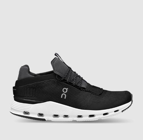 On Men's Cloudnova Shoes, Black - White Running Shoes Sneaker Tranning