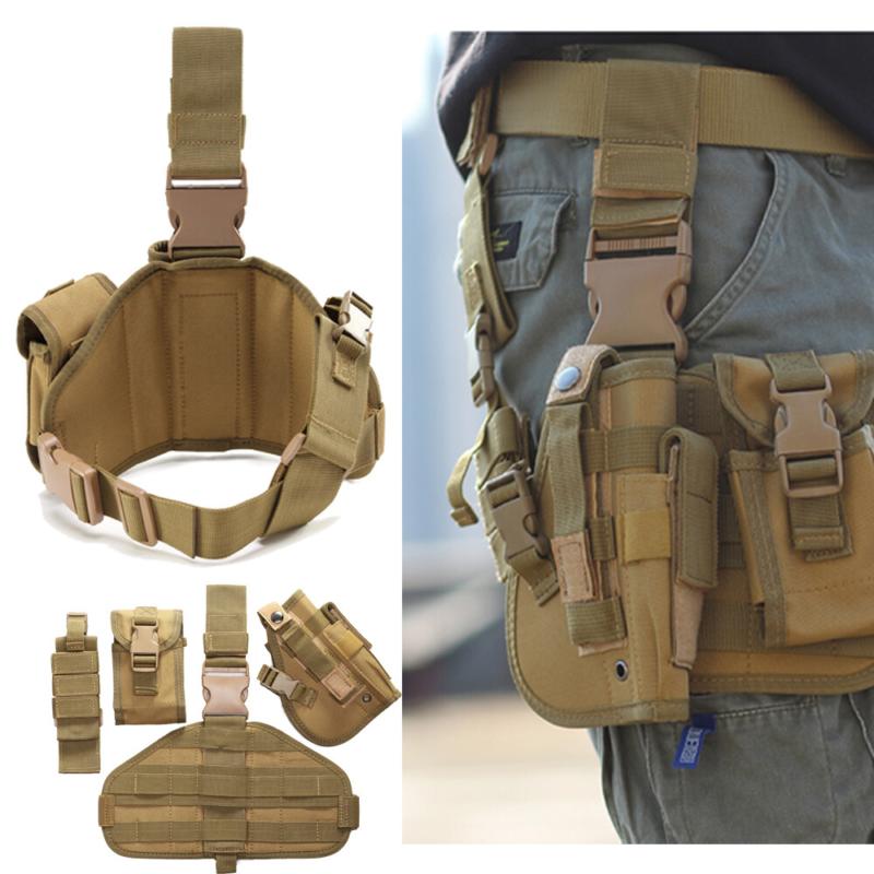 Tactical Molle Drop Leg Adjustable Pistol Holster Thigh Gun Hunting Waist Bag US