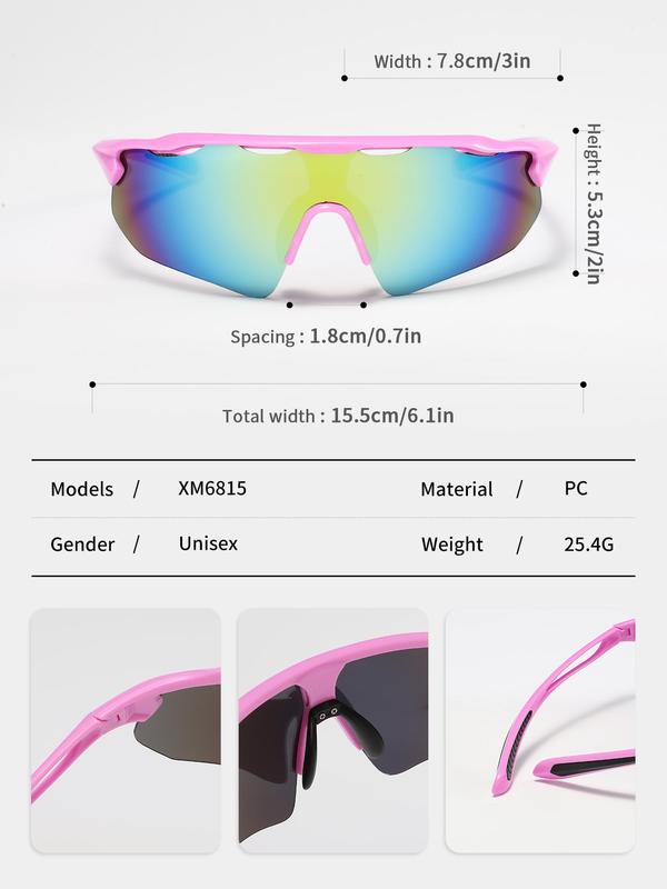 Unisex Simple Style Plain Sports Sunglasses, Windproof Anti-sand Sports Sunglasses, Non-slip Sports Eyewear for Outdoor Cycling Driving Fishing