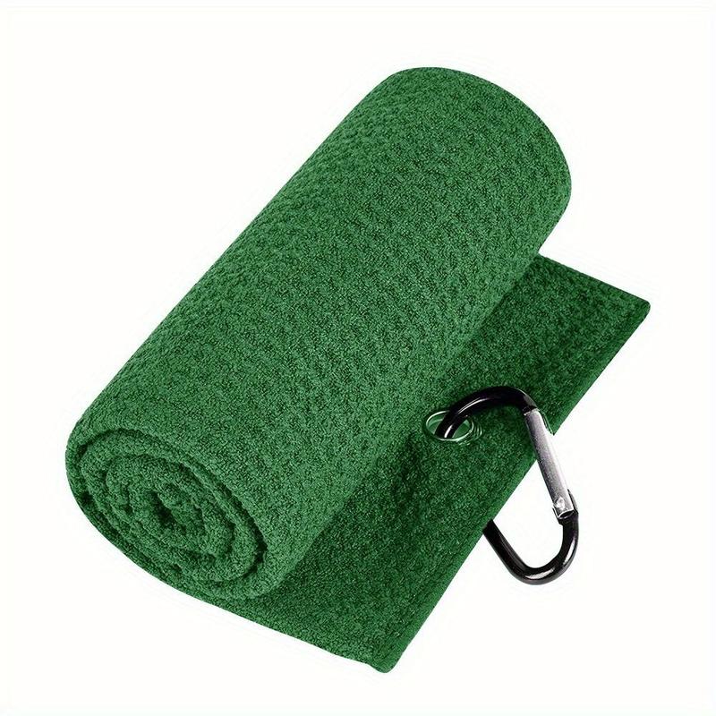 30*50cm Waffle Pattern Golf Towel with Carabiner Clip, Hook Design Golf Accessories for Men