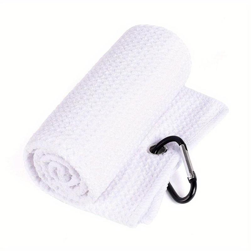 30*50cm Waffle Pattern Golf Towel with Carabiner Clip, Hook Design Golf Accessories for Men