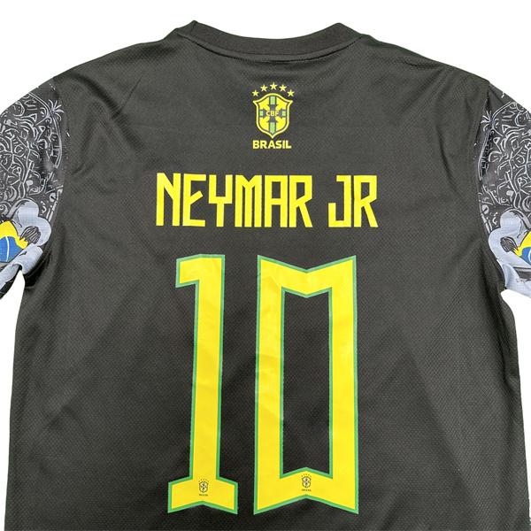 NIKE 2425 Brazil Black Short Sleeve Special Edition Redeemer Five Star Neymar Jr  Soccer Jersey