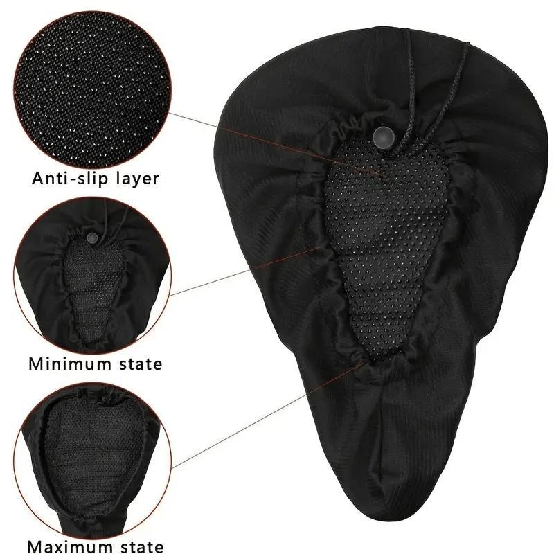 Bicycle Saddle Cover With Adjustable Locking Drawstring, Soft Comfortable Bike Seat Cushion For Mountain Bike Road Bike City Bike Exercise Bike