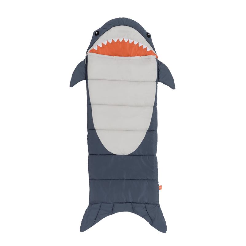 Outdoor Gear Finn the Shark Kid's Sleeping Bag - Navy Gray (youth size 65 in. x 24 in.)