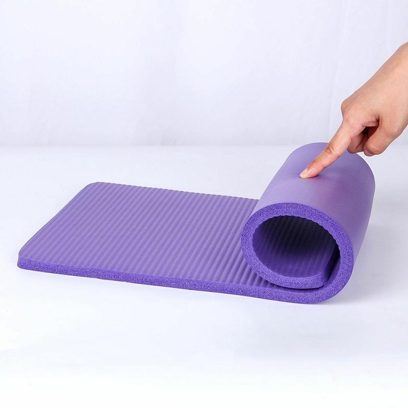 Non Slip Extra Thick 15mm Yoga Mat with Carrying Strap High Density Exercise Pad