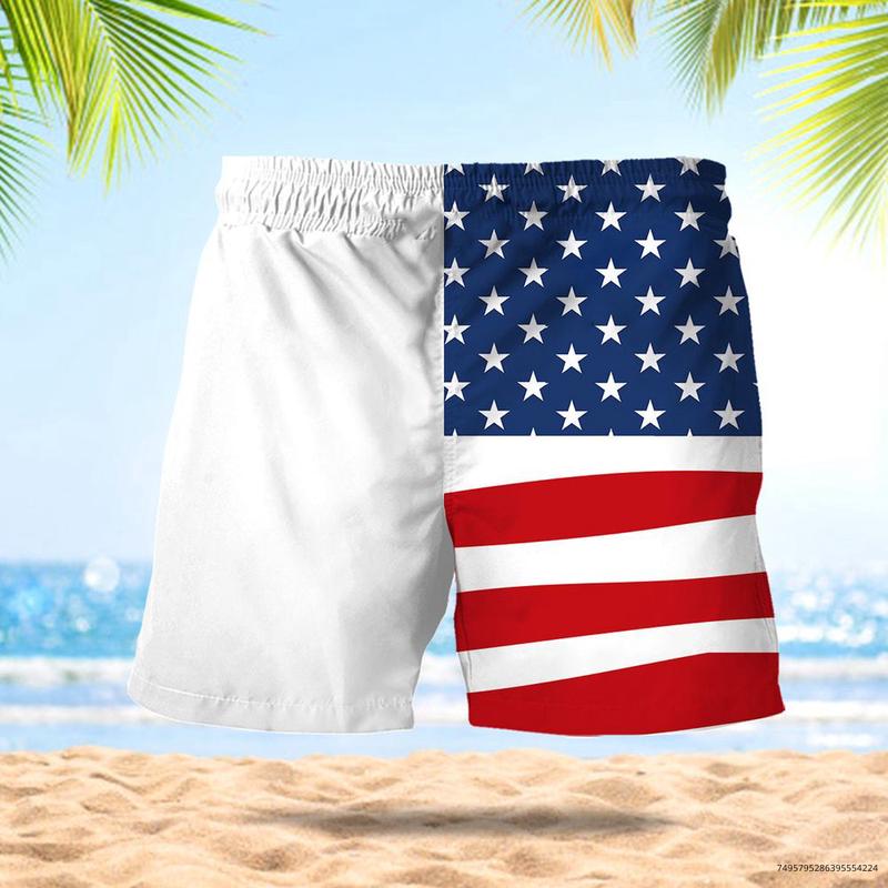 Labatt Blue American Flag Swim Trunks, Hawaiian Shorts For Men Dad Friend, Trendy Gift, This Season