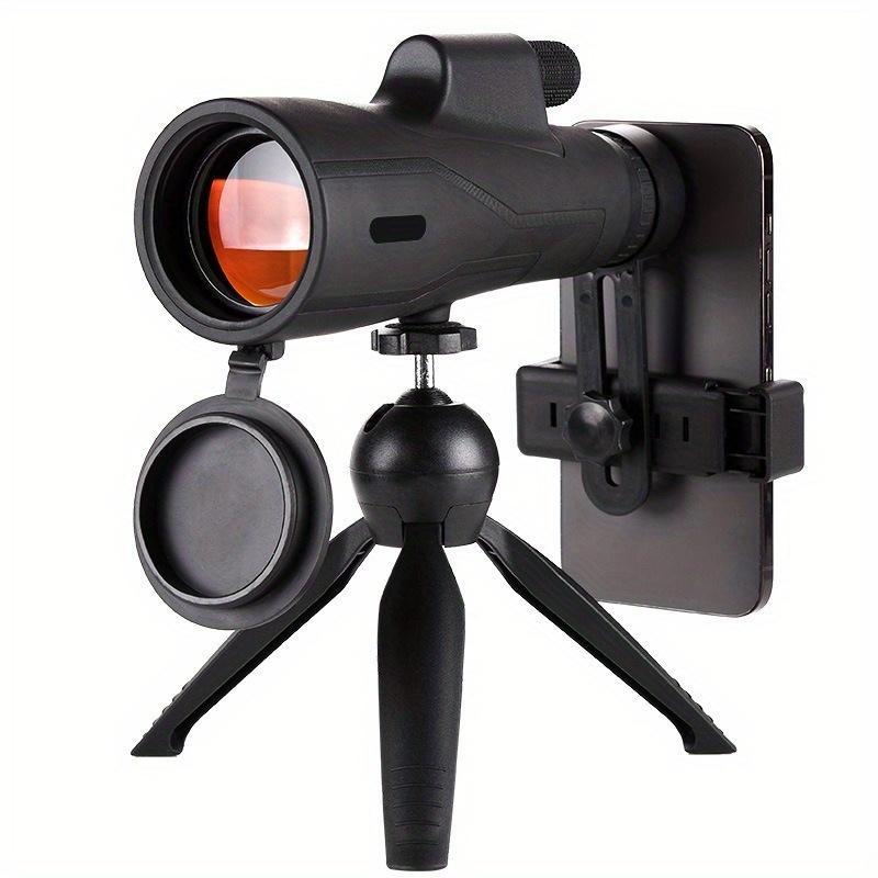 High-power Ultra-clear Low-light Night Vision Monocular Telescope, 1 Count Outdoor Hunting Telescope, Far Shot Telescope with Mobile Phone Clip & Tripod