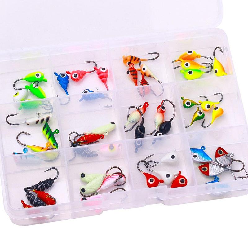 Fishing Lure Hook, 48pcs set Mixed Size Soft Bait Hook, Ice Fishing Hook, Professional Outdoor Fishing Accessories for Fishing Enthusiasts