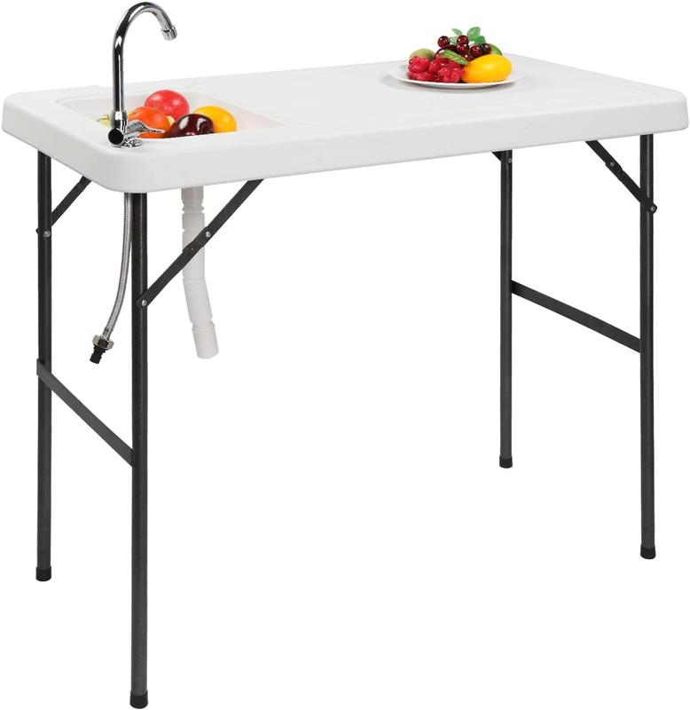 Fish Cleaning Table, Portable Folding Camping Table, 45