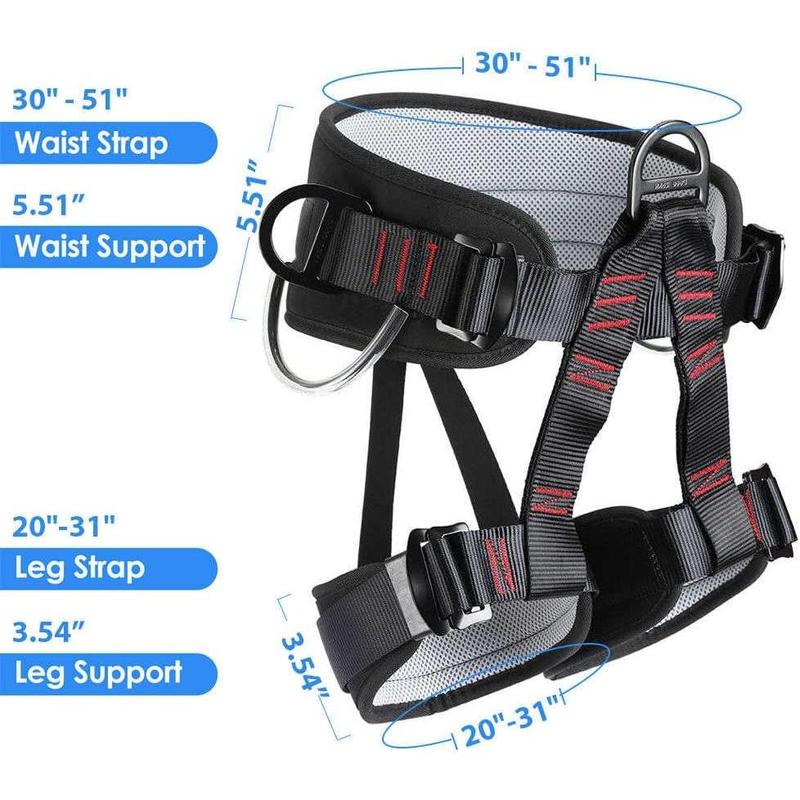 Climbing belts, Thicken Professional Half  Safety Belt Climbing Gear for Tree Climbing, Fire Rescue, Rappelling and Other Outdoor Adventure Activities