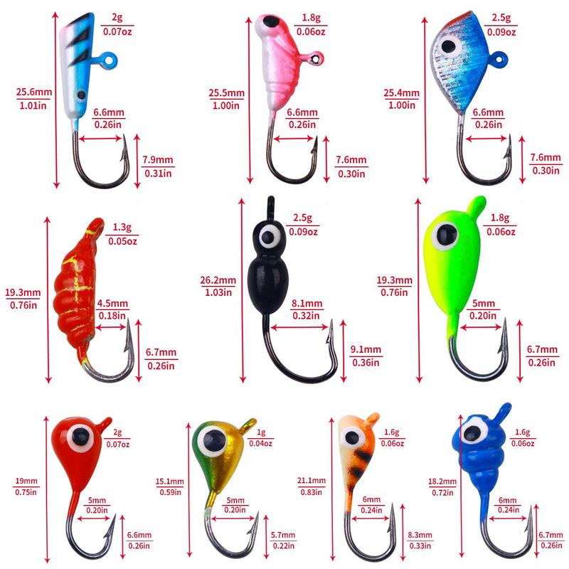 Fishing Lure Hook, 48pcs set Mixed Size Soft Bait Hook, Ice Fishing Hook, Professional Outdoor Fishing Accessories for Fishing Enthusiasts