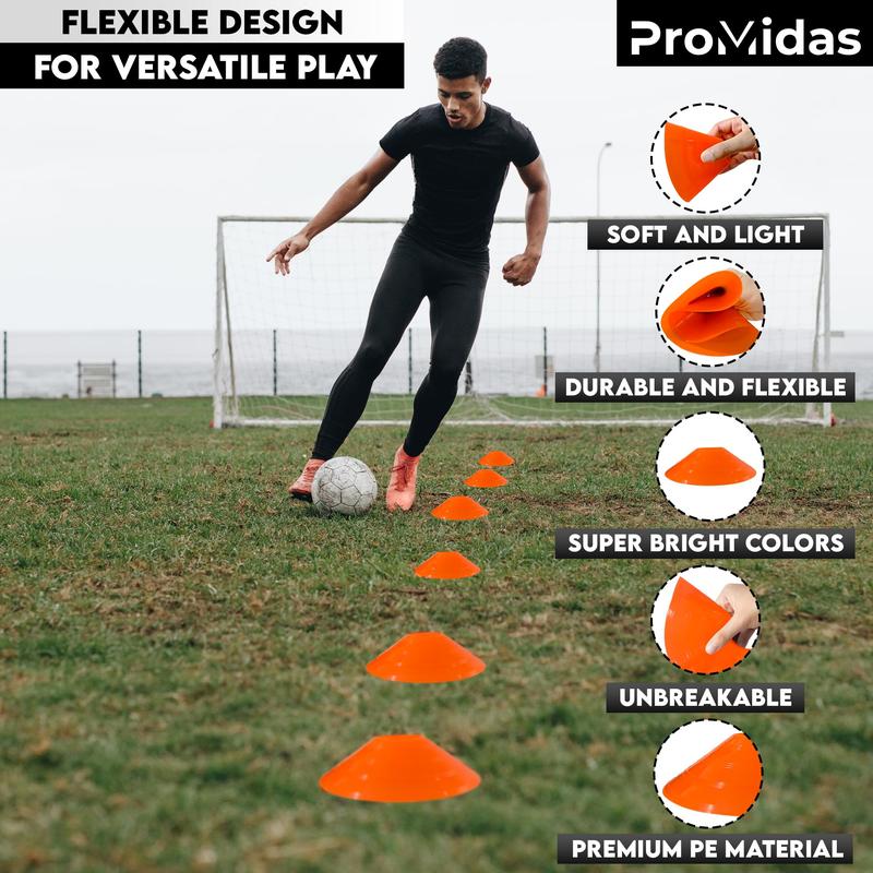 Soccer Cones for Training - with Mesh Bag & Strap - Flexible & Heavy Duty - Best for Football, Basketball & Running Drills - Premium Quality Soccer Training Cones Sports