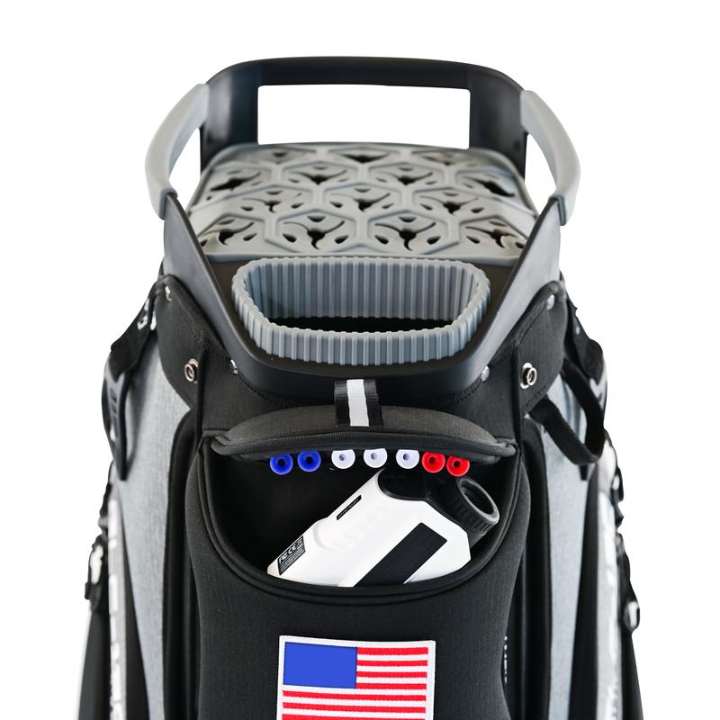 ASK ECHO 2024 SLC-130 Golf Cart Bag with 15 Way Full Length Dividers Top, Premium Soundless Golf Cart Bag with Rain Cover for Men