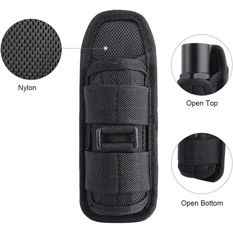 Rotatable Tactical Flashlight Pouch Holster Belt Clip Holder