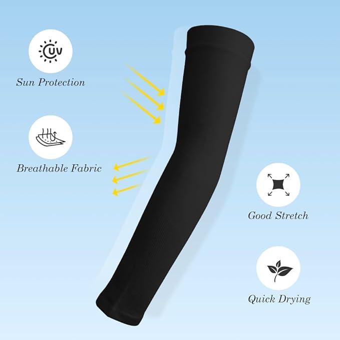 Arm Sleeves for Men & Women – Breathable, Moisture-Wicking Arm Sleeves for Women, Men，A Pair