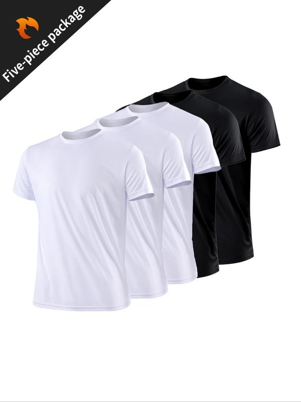 Men's Plain Round Neck Sports Tee, Compression Shirt,  Football Gym Clothing, Sporty Football Jersey, Soccer Jersey, Men's Sportswear Clothing, Fall Outfits, Back To School Clothes, Please Purchase A Size Up