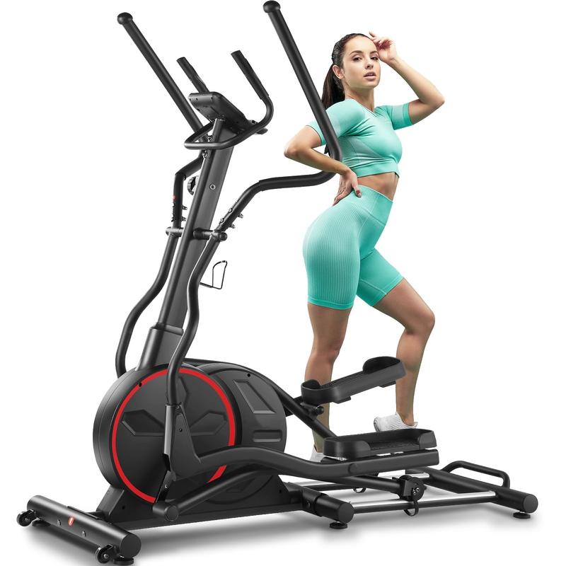 Elliptical Machine, Elliptical Machines for Home Use with Hyper-Quiet Front Driving System, Home Exercise Equipment for Cardio Training,Home Fitness Stepper Machine Max 400LBS