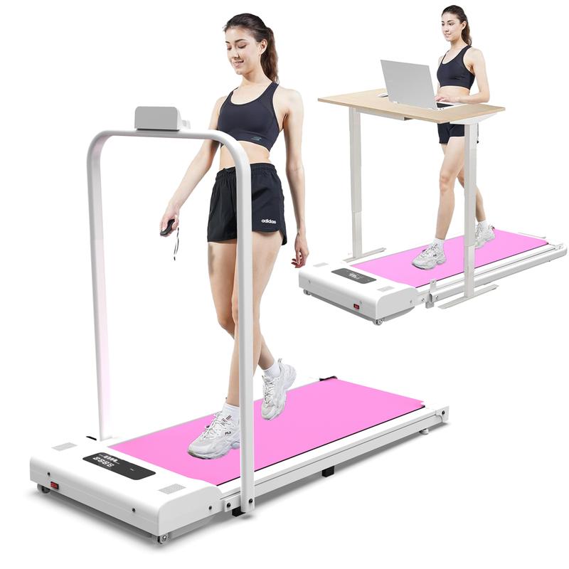 Under Desk Treadmill, Walking Pad, 2 in 1 Portable Treadmill with Handle Remote Control LED Display, Walking Jogging Machine for Home Office Use 265 LBS (5 Years Warranty )