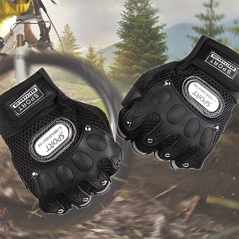 Half Finger Gloves (1 Pair), Breathable Thickened Cycling Gloves, Soft Comfortable Durable Sports Gloves for Men