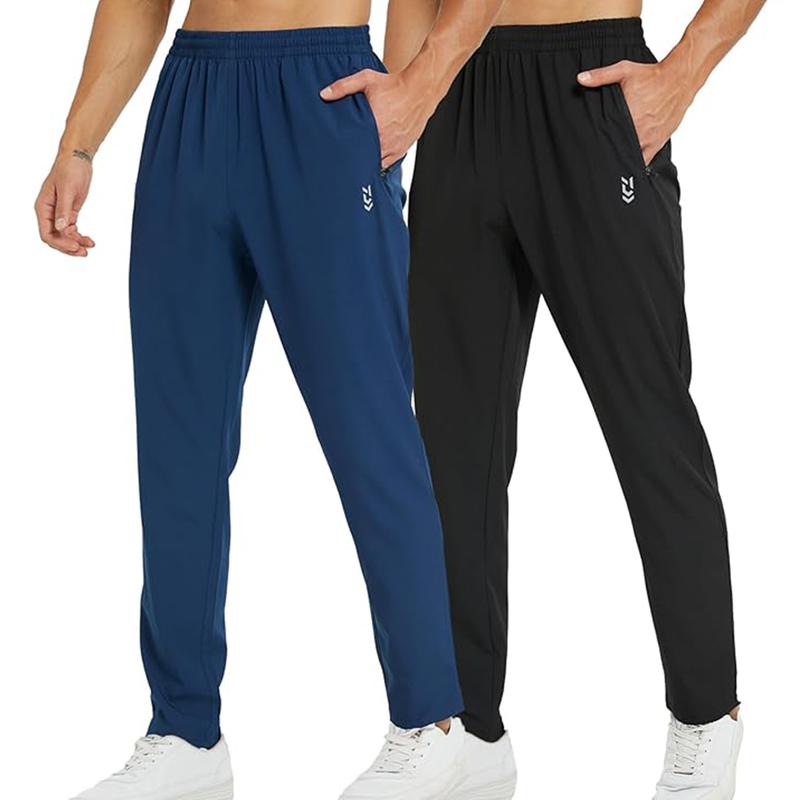 2 Pack Men's Sweatpants with Zipper Pockets Jogging Pants suit Tapered Athletic Pants for Men Running,Workout,Lounge