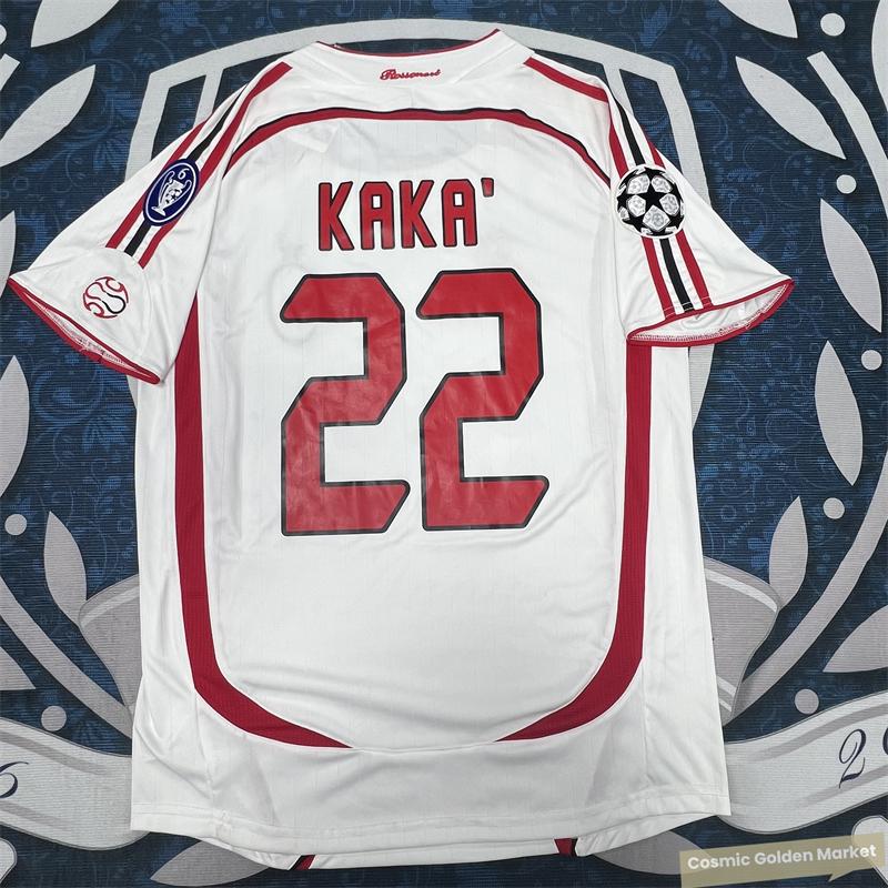 06-07 UEFA Champions League final version of Kaka  short-sleeved jersey Inzaghi team uniforms retro suit soccer uniforms