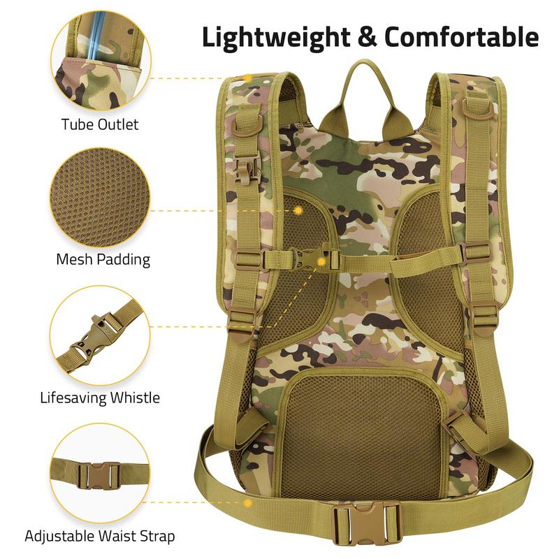 CVLIFE Hydration Backpack 3L, Water Backpacks for Men Women, Hiking Backpack with Water Bladder, Molle Hydration Pack Tactical Backpack, Water Bag Backpack for Hiking, Running, Cycling, Camping