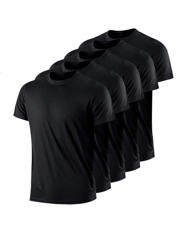 Men's Plain Round Neck Sports Tee, Compression Shirt,  Football Gym Clothing, Sporty Football Jersey, Soccer Jersey, Men's Sportswear Clothing, Fall Outfits, Back To School Clothes, Please Purchase A Size Up