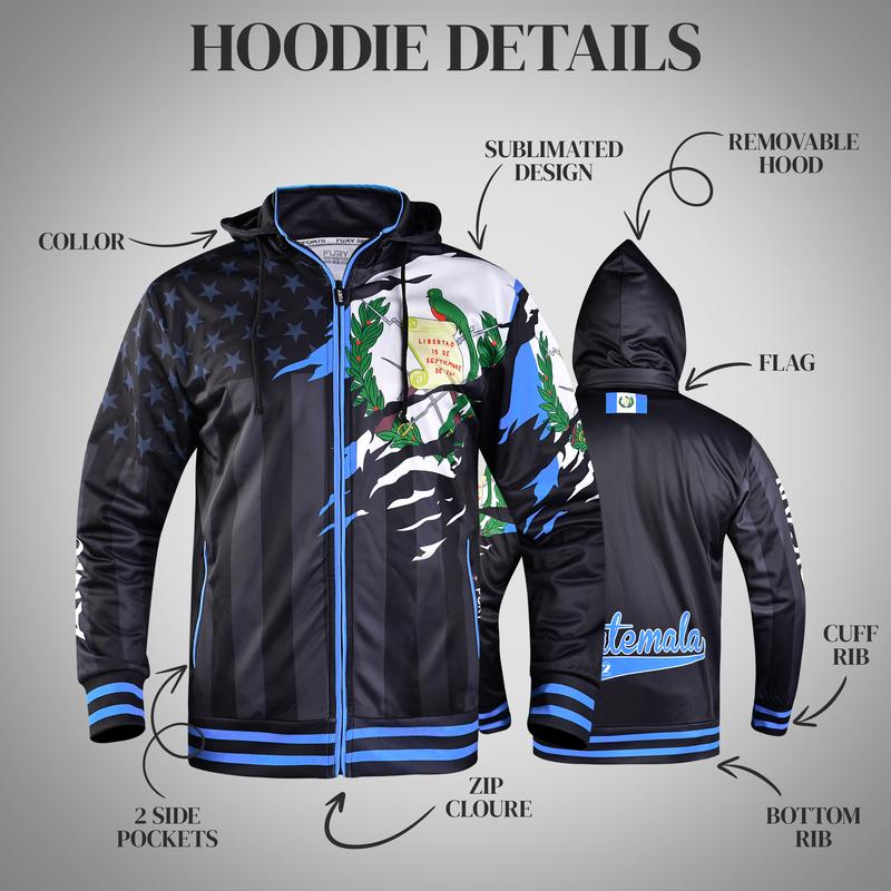 Fury Versatile Lightweight All-Weather Sports Jacket with Removable Hood for Usa flag design with Mexico Guatemala Honduras and El Salvador Unisex mexicojerseys mexican jersey