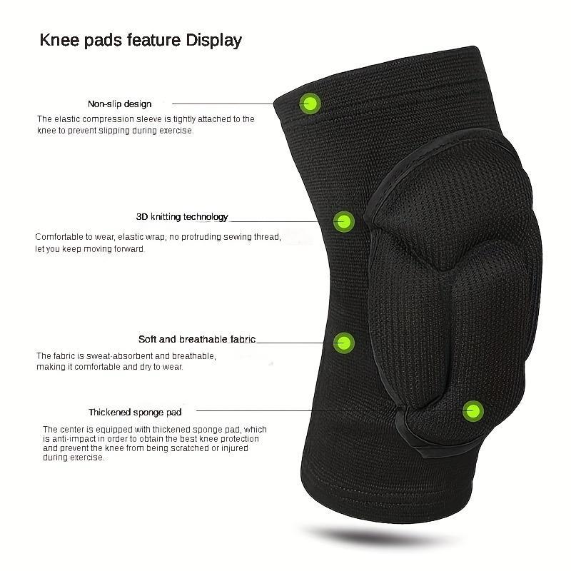 1 Pair Knee Pad, Thickened Knee Pad for Sports, Dance, Volleyball, Football, Skateboard, Knee Protective Pad for Men & Women, Gym Accessories