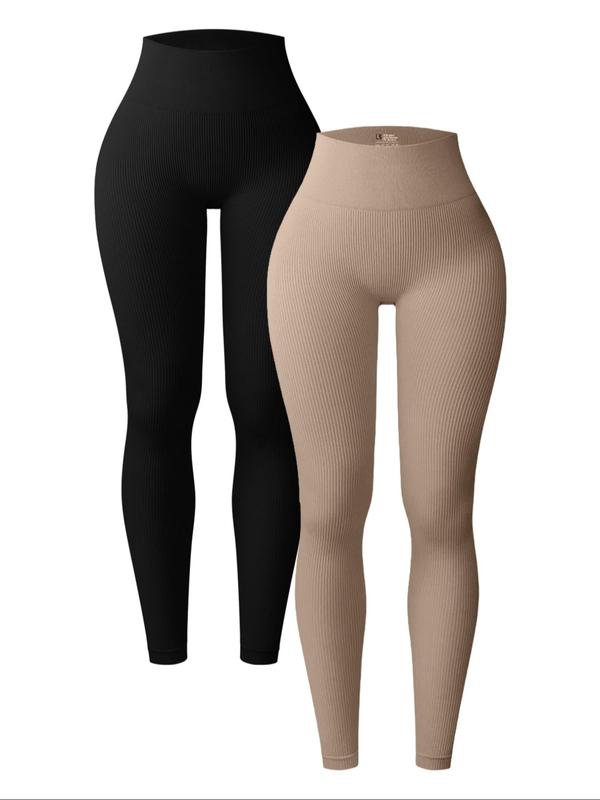 Women's Plain High Waist Sports Tummy Control Leggings, High Stretch Seamless Skinny Pants, Gymreapers, Girl Yoga Pants, Ladies Sportswear Bottoms, Fall Outfits 2024