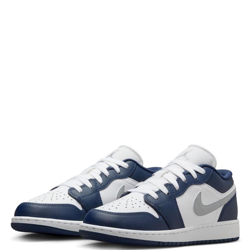 Jordan 1 Low White Wolf Grey-Midnight Navy (553560 141)