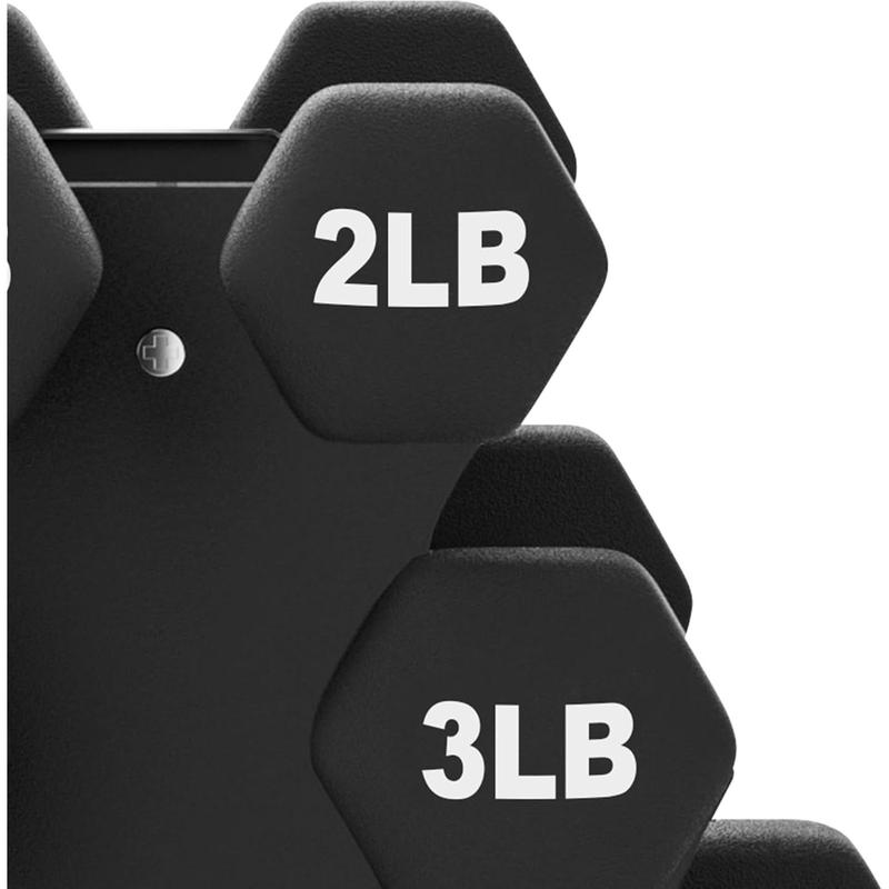 BalanceFrom Neoprene Dumbbells, 3 Pair Hand Weights Set with Stand, 50 Lb, Multi-Color