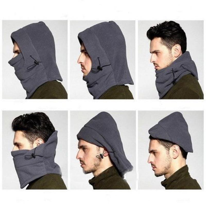 Winter Men Women Warm Hats Waterproof Thermal Fleece Balaclava Hat Hooded Neck Warmer Hiking Scarves Hats Outdoor Riding Windproof Cap