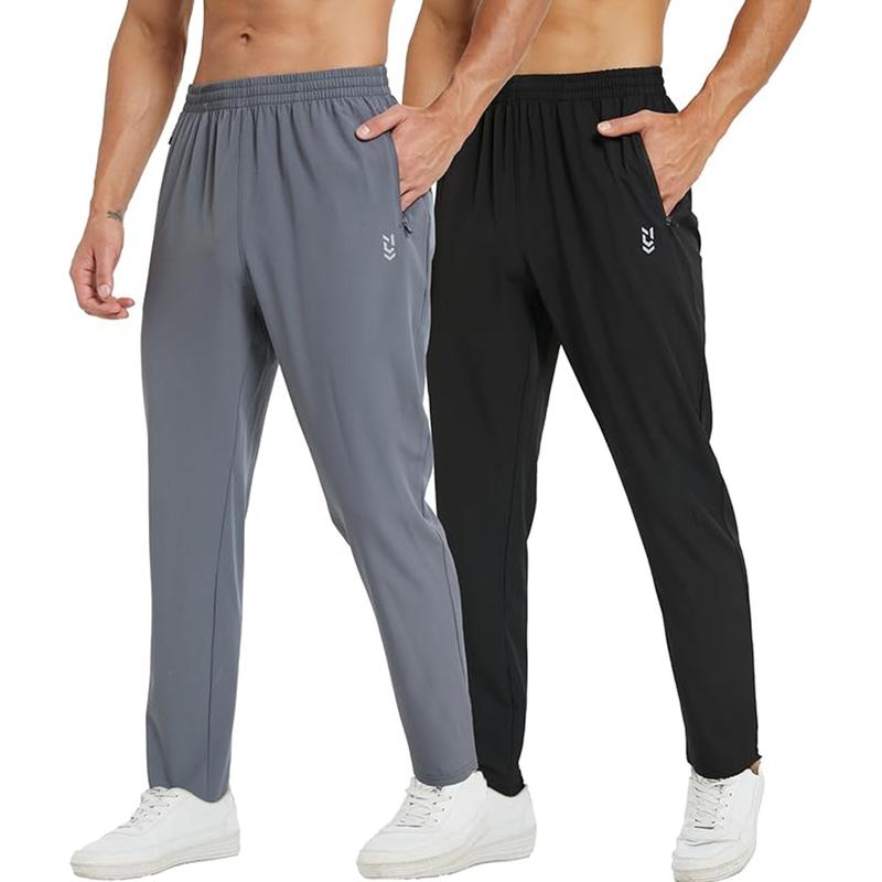 2 Pack Men's Sweatpants with Zipper Pockets Jogging Pants suit Tapered Athletic Pants for Men Running,Workout,Lounge