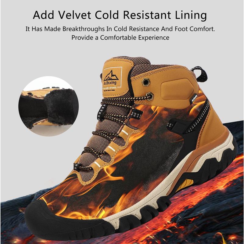 [Free 3 pairs of socks]Casual Sports Shoes Warm Men's Winter Boots Snow Fur Edge Warm Short Boots Outdoor Non-slip Hiking Shoes Waterproof Shoes