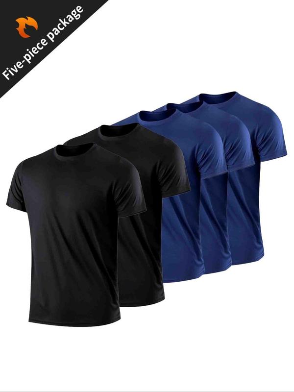 Men's Plain Round Neck Sports Tee, Compression Shirt,  Football Gym Clothing, Sporty Football Jersey, Soccer Jersey, Men's Sportswear Clothing, Fall Outfits, Back To School Clothes, Please Purchase A Size Up