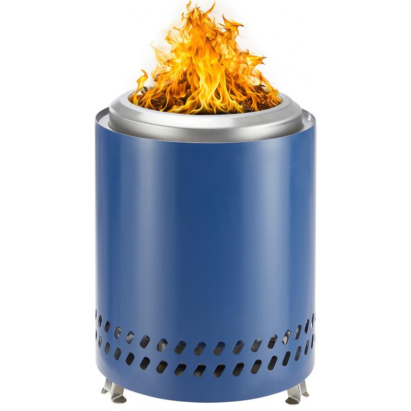 Smokeless Fire Pit, 304 Stainless Steel Tabletop Firepit Wood Pellets Burning Fire Pits for Camping, Blue