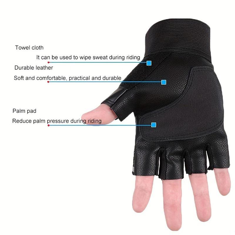 Half Finger Gloves (1 Pair), Breathable Thickened Cycling Gloves, Soft Comfortable Durable Sports Gloves for Men