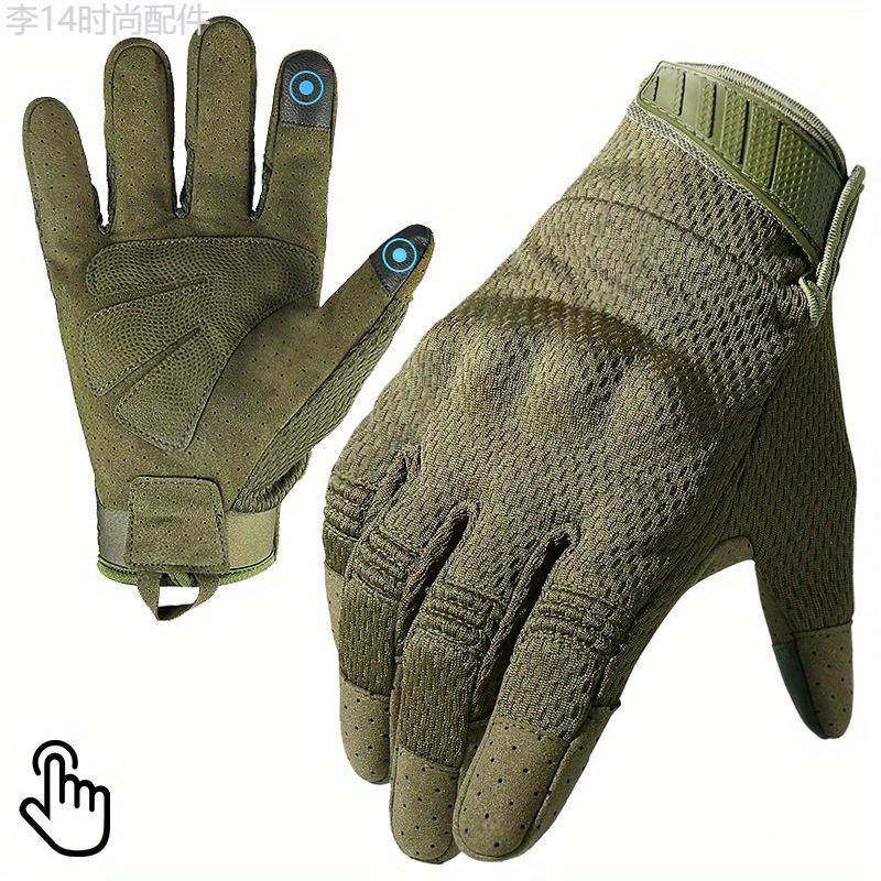 Breathable Camo Tactical Gloves - Lightweight, Touchscreen Compatible for Outdoor Sports & Motorcycle Riding, Nylon Fabric, Machine Washable