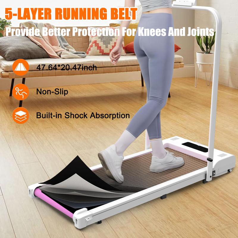 Under Desk Treadmill, Walking Pad, 2 in 1 Portable Treadmill with Handle Remote Control LED Display, Walking Jogging Machine for Home Office Use 265 LBS (5 Years Warranty )