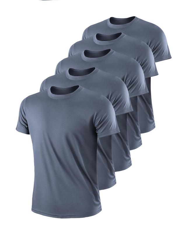 Men's Plain Round Neck Sports Tee, Compression Shirt,  Football Gym Clothing, Sporty Football Jersey, Soccer Jersey, Men's Sportswear Clothing, Fall Outfits, Back To School Clothes, Please Purchase A Size Up